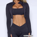 OEM Wholesale Custom Butt Lifting Athletic Leggings Outdoor Fitness Sports Set Gym Activewear Women  Sleeve Yoga Set