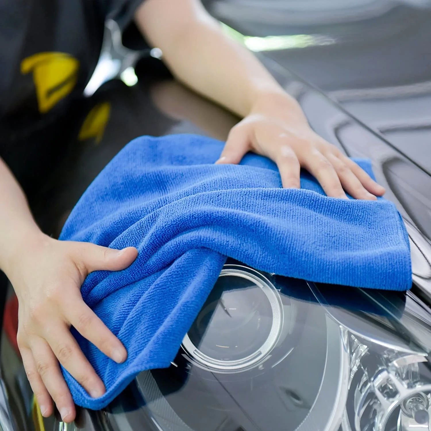 Custom Logo Large Microfiber Car Drying Towel Automotive Cleaning Cloth with Laser Engraving/Printing/Embroidery