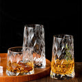 Lead Free Crystal Glass Sculpted Diamond Shaped Original Imported Multi-leaf Carved Whisky Glass Tumbler