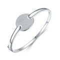 925 Sterling Silver Trendy Fashionable Bangle Bracelet for Women Girls Pave Zircon Party Gift Model