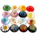 5pcs/lot 25mm Multi-Colors Natural Dried Flowers Flat Back Resin Cabochons Cameo for DIY Handmade Jewelry Making Findings