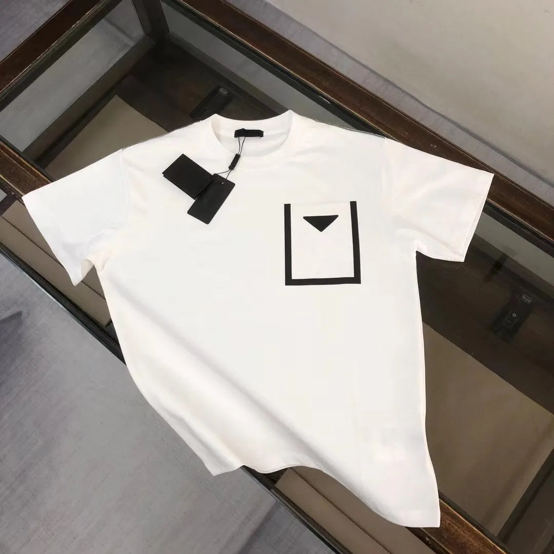 High Quality 300g Heavyweight 100% Cotton Men's T-shirt Custom Logo Design Pocket T Shirt Wholesale Bulk Customized Color Size MegaBDM