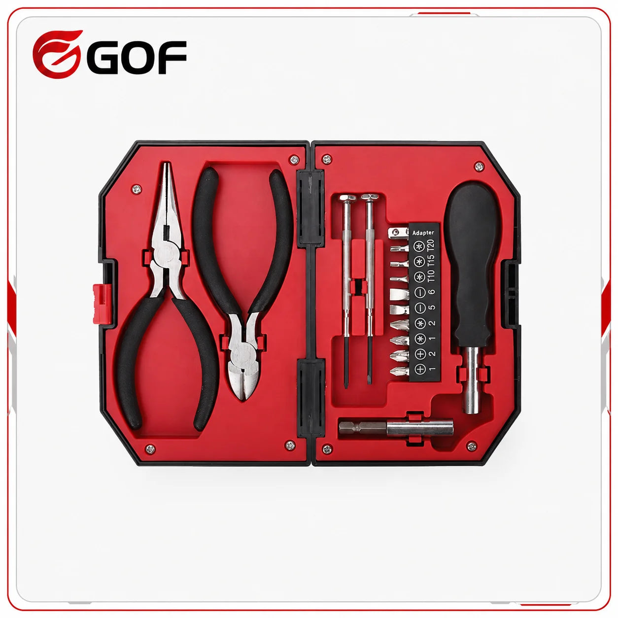 16pcs Basic Household Maintenance Tool Box Set Screwdrivers Hard Case Carbon Steel Multi-Function for Small Repair Tasks