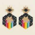 Wholesales High Quality Bohemian MIYUKI Seed Bead Earrings Jewelry Woven Hexagonal Rainbow Star Earrings for Women