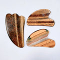 HY Hot Sales Heart Shaped Facial Gua Sha Board Yellow tiger Eye Claw Stone Scraping Massage Tool