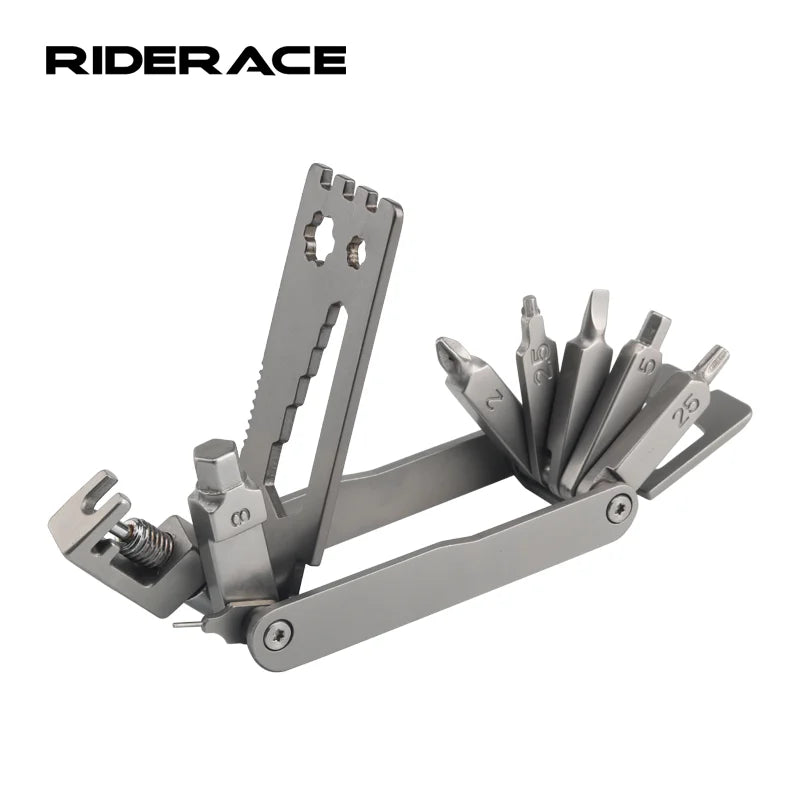 RIDERACE Multi-function Bicycle Repairing Tool Kit Portable Steel Bike Wrench Screwdriver Combination Pocket Tool Outdoor Gadget