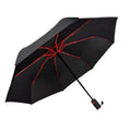 Auto Open Close Compact Red Fiberglass Windproof Easy Carrying Strong Umbrella  Customize Three Folding Rain Umbrella