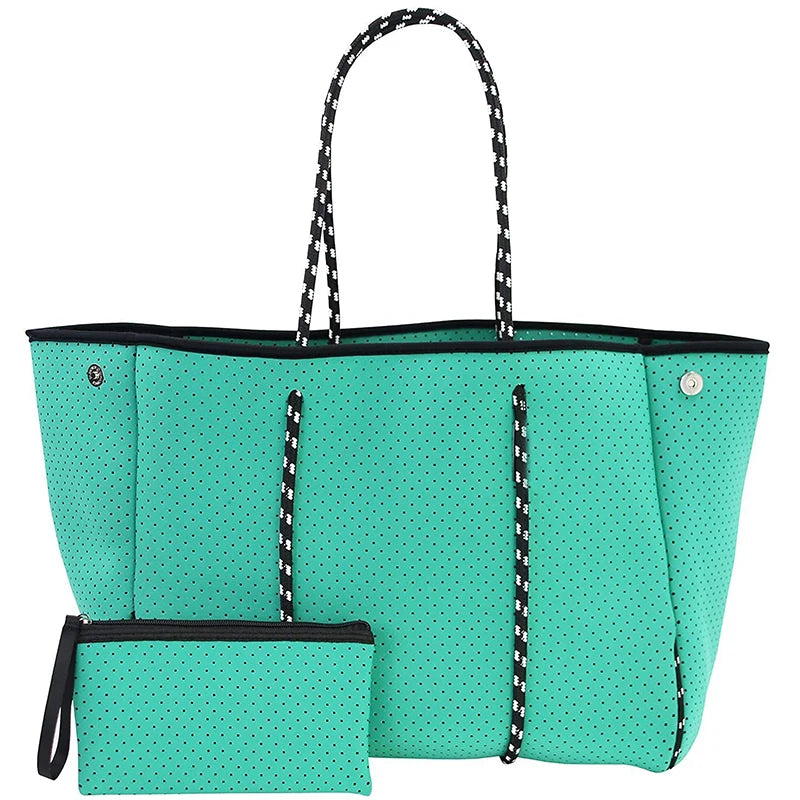 Multipurpose Beach Neoprene Tote Bag Large Shoulder Bag with Inner Pocket 200pcs with Four Colors