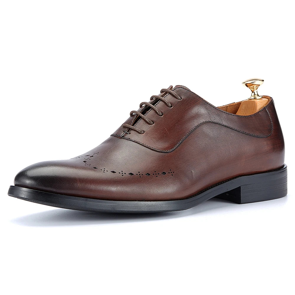 2024 European Style Party Casual Hard-Wearing Genuine Leather Mens Shoe Italian Dress Shoes for Men Oxford Business Formal Shoes