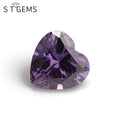 CZ Heart Cut Stone Amethyst Purple Cubic Zirconia Diamond Stones for Bracelet