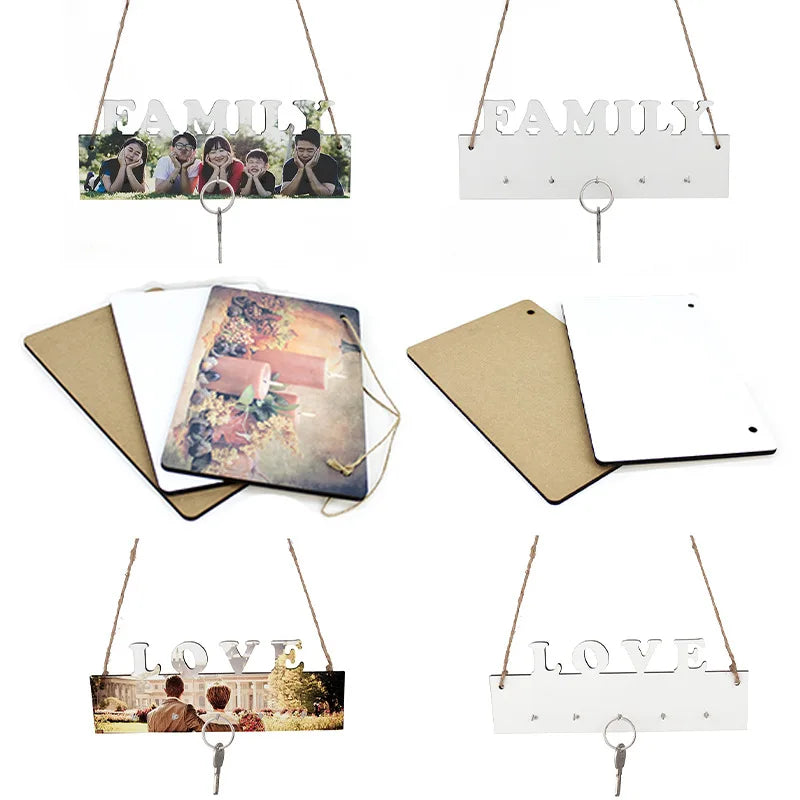 280x175x5mm Sublimation MDF Wooden Door Hangers for Home Decor for Bar/Garden Front Door Decoration