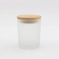 Wholesale Frosted Clear Sublimation Candle Jar Empty Glass Tealight Holder with Bamboo Lid