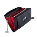 Factory Price Carbon Fiber Wallets with Keyting PU Leather ID Credit Card Holder Ziplock Cash Name Card Pouch