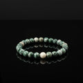 Trendy 8mm Round Green Spot Jasper Round Bracelet Natural Stone Beads Elastic for Men and Women Gift