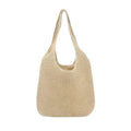 2025 Women's Handmade Large Capacity Tote Bag New Straw Lady Style Zipper Closure Durable Woven Handbag