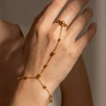JUSNOVA Waterproof Non-tarnish 18K PVD Gold Plated Stainless Steel Hypoallergenic Classic Station Ball Bead Chain Bracelet