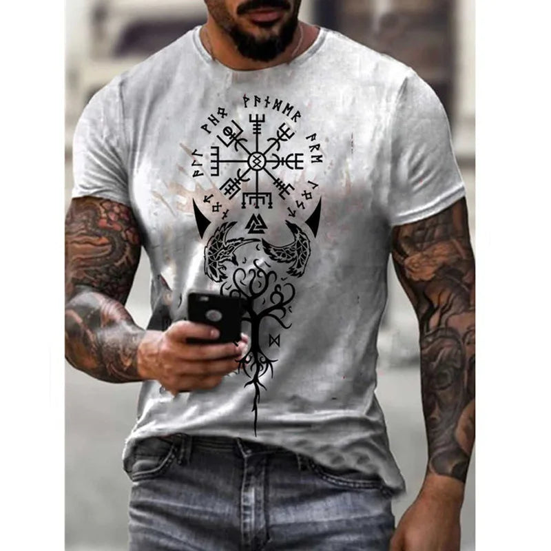 Men's Stylish Short Sleeve Crew Neck Chemise Casual Street Wear Knitted Fabric De Luxe Homme