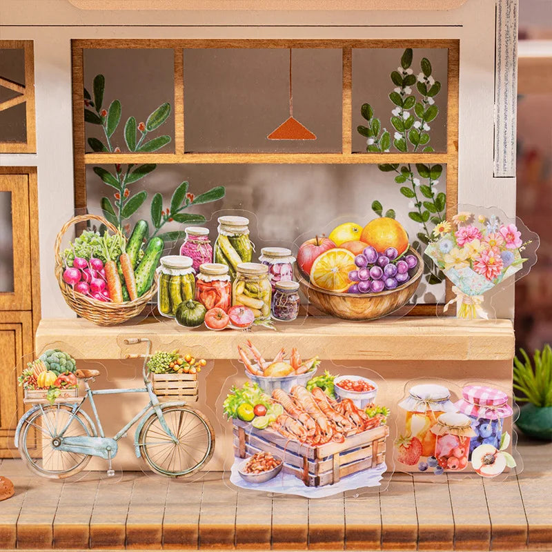 20pcs/pack Small Bazaar Series of Streetscape Landscaping Stickers European Retro Decoration Bottoming Collage Stickers
