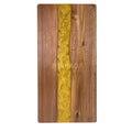 Customized Engraving Logo Yellow Resin Chopping Board Rectangular Large Wood Epoxy Resin Cutting Board Cheese Board