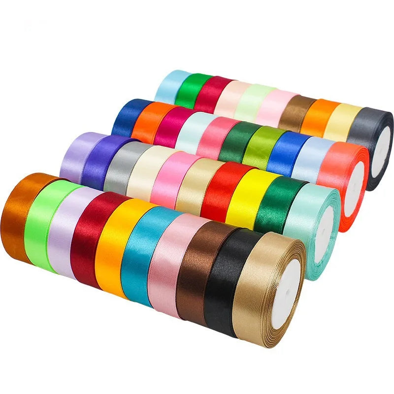 Custom Ribbon With logo 2.5cm Wide 22 Meters Long Roll Polyester Gift Packaging Baking Wedding Decoration Ribbon MegaBDM