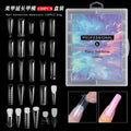 120Pcs/Box Gel Extension Coffin Square Ballerina Acrylic Nail Mold Plastic Dual Nail Forms False Tips Dual Forms
