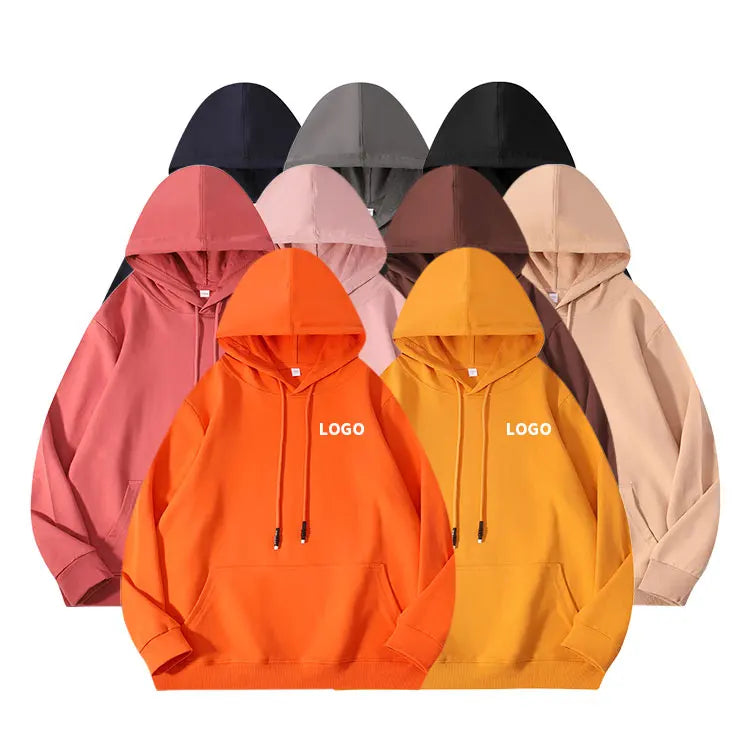 Wholesale Pullover Heavyweight 100% Cotton Hoodie Men Custom Embroidery Logo Bulk Blank Terry Oversized Custom Hoodies