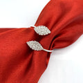 Rhinestone Napkin Rings Leaf Shape Napkin Ring Holder Handmade Serviette Buckle Holder for Wedding Dinner Party Decoration