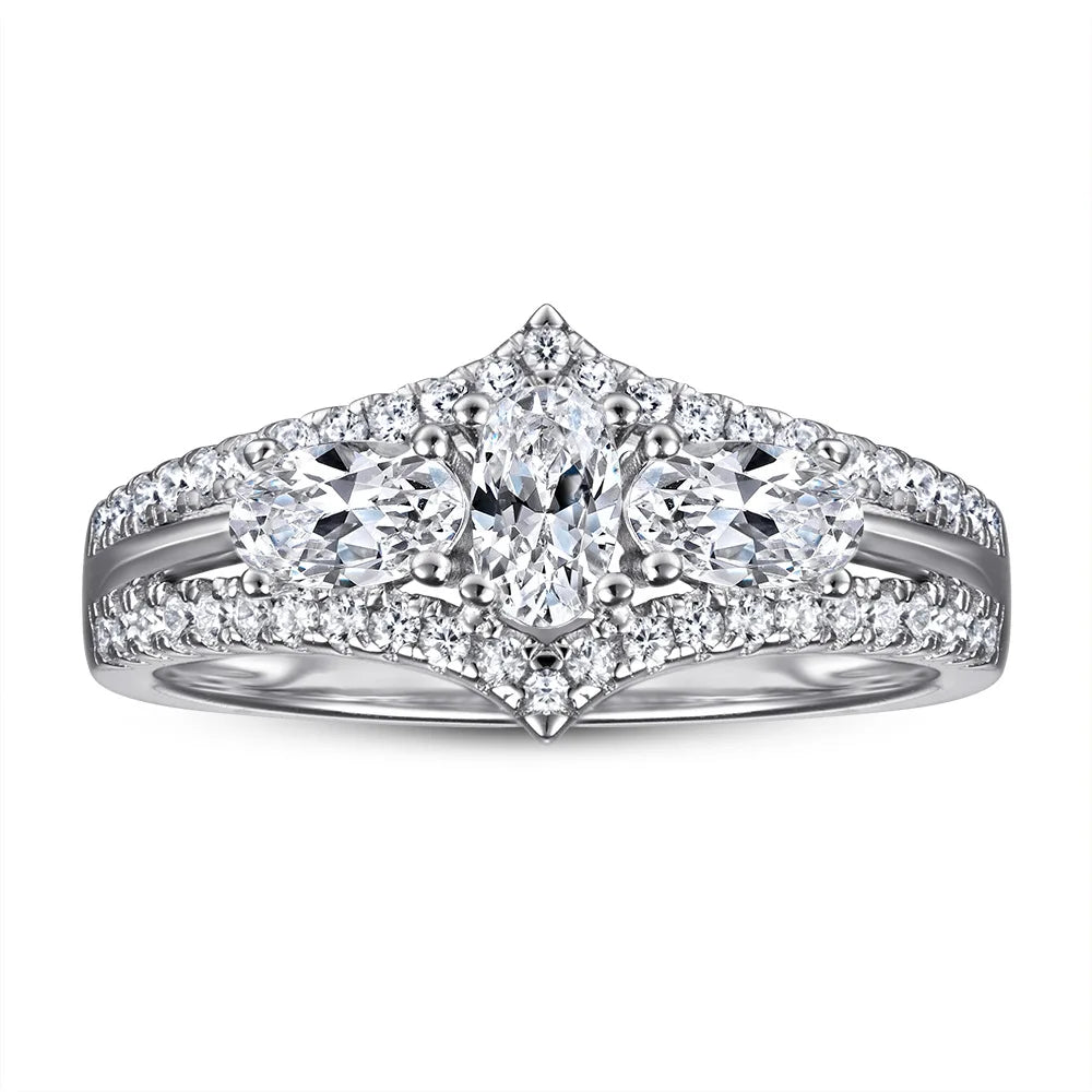 925 Sterling Silver Trendy Micro-Infused Zircon Diamond Ring for Wedding Engagement or Anniversary Great for Parties Gifts