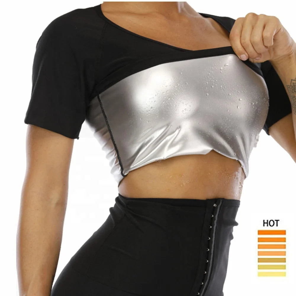 Waist Trainer for Weight Loss Waist Trimmer Sauna Sweat Shirt Workout Shaper Neoprene-Free Waist Cincher Sauna Slimming T Shirt
