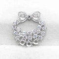 Sterling Silver 3*3mm Semi Mount Pendant Empty Frame Blank Support Setting S925 Base Holder Without Center Stone for DIY Inlay