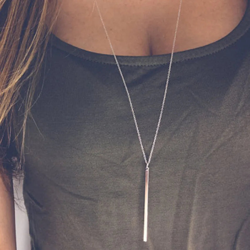 Women Fashion Long Necklace Lady Jewelry Gold Silver Necklace for Women Choker