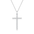 S925 Silver Moissanite Pendant Necklace for Women Christian Pendant Fashion Cross 18K Platinum Plated Pendant Necklace Jewelry