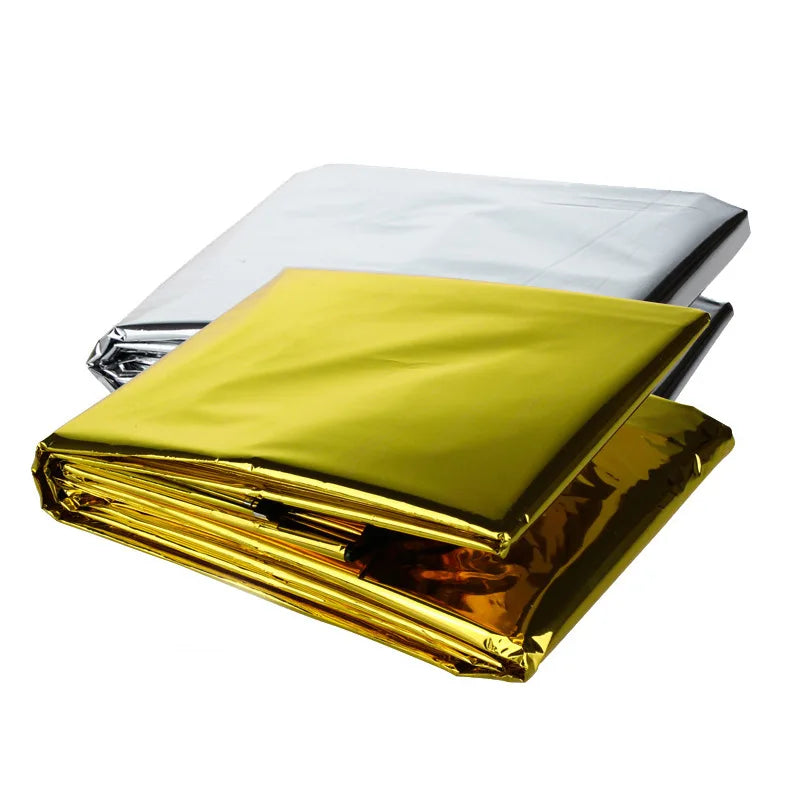 Aluminum Foil Emergency Rescue Space Thermal Solar Blanket for Outdoor Refugee First Aid Use Reusable