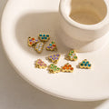 8x9mm Mini Colorful Diamonds Stainless Steel Pendant Dainty Crystal Gold Charm for DIY Necklace Bracelet Earrings Accessories