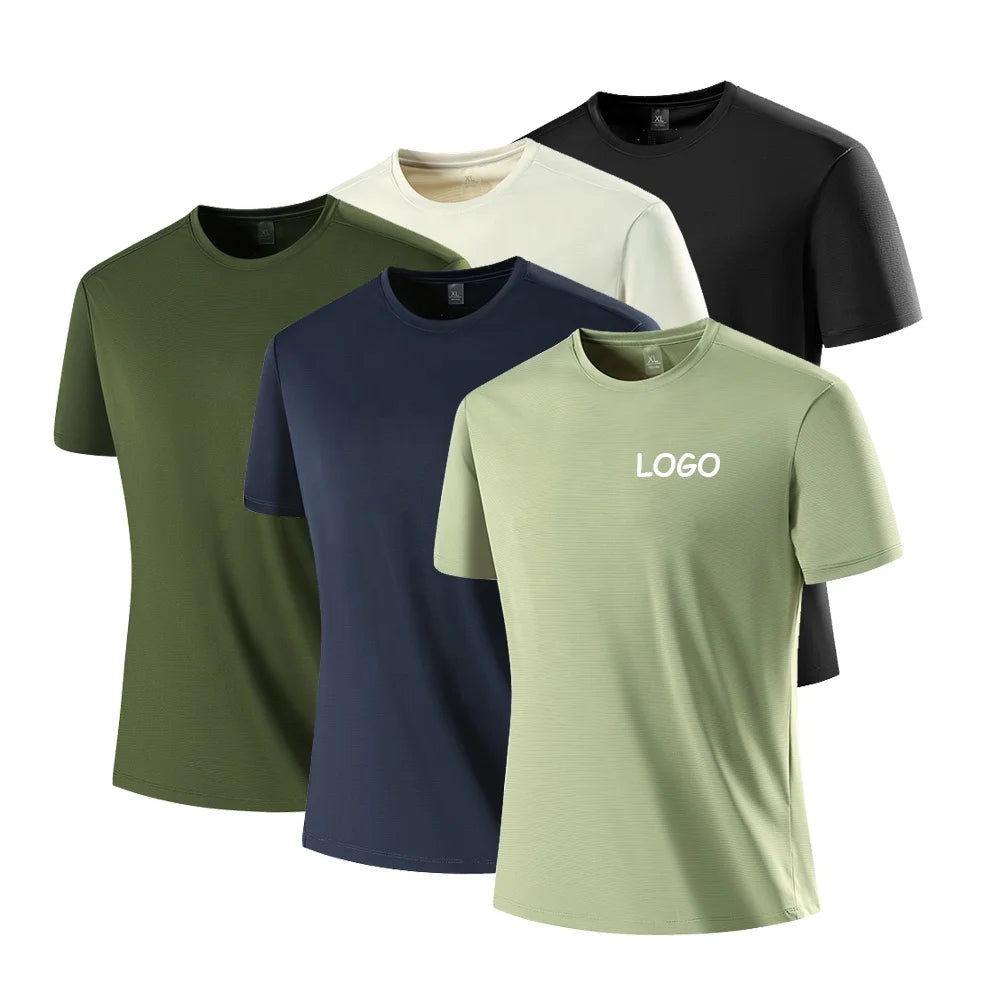 88% Polyester 12% Spandex Men's Quick Dry Moisture Wicking Active Athletic Mens UPF50+ T-shirt Gym Wear Men Shirt