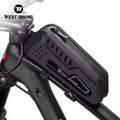 WEST BIKING Bike Top Tube Bag Waterproof 1.5L Capacity   Flexible Hard Shell Frame Bag ECO-Friendly Material Bicycle Front Bag