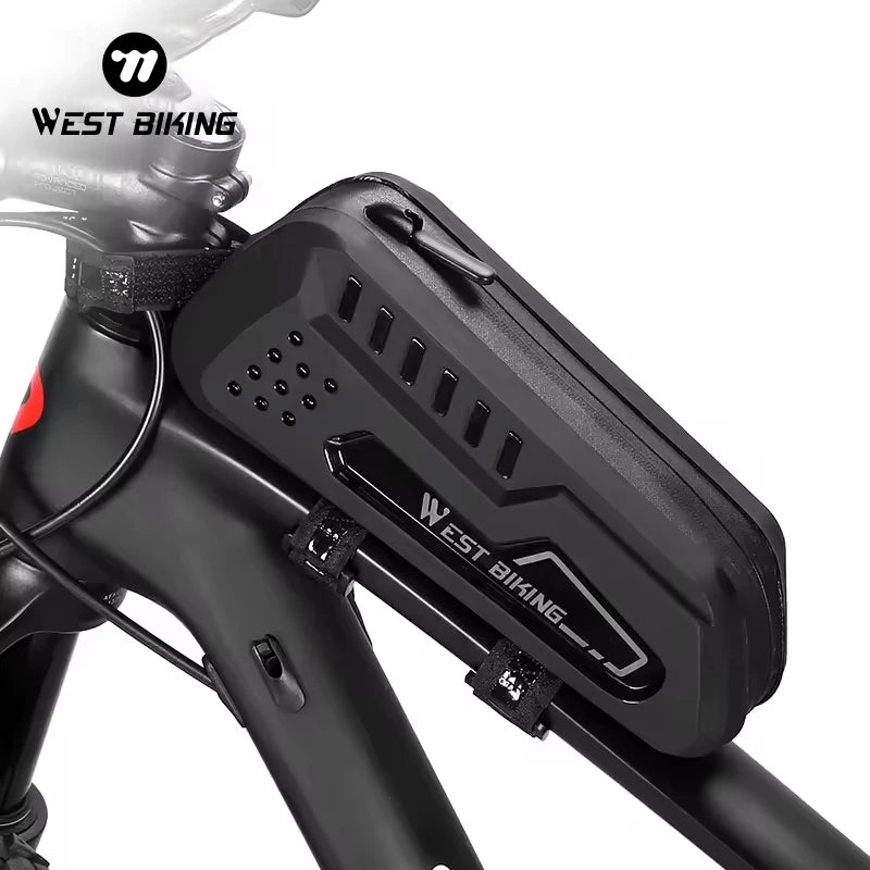 WEST BIKING Bike Top Tube Bag Waterproof 1.5L Capacity   Flexible Hard Shell Frame Bag ECO-Friendly Material Bicycle Front Bag