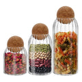 Decorative High Borosilicate Glass Jar Canister Organizer with Wooden Cover Eco-Friendly Modern Design for Condiments Storage