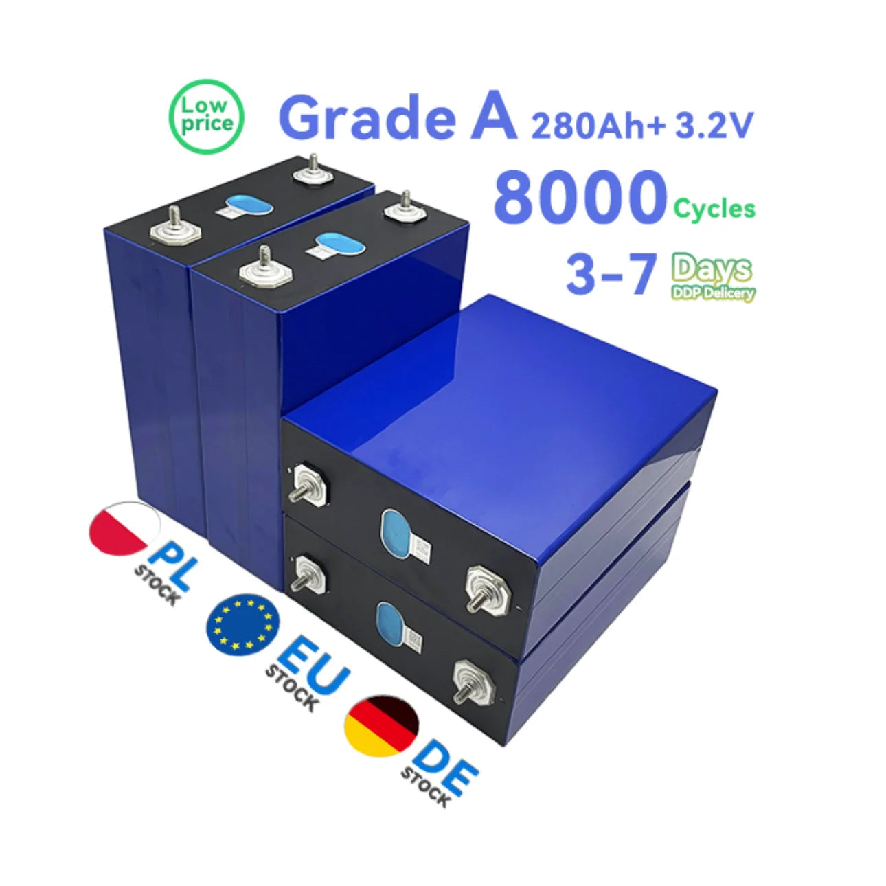 Prismatic Bateria Lifepo4 48v 280Ah Lf304 Lifepo4 Battery Cell DIY for 12V/24V/36V/48V LiFePO4 Battery Pack
