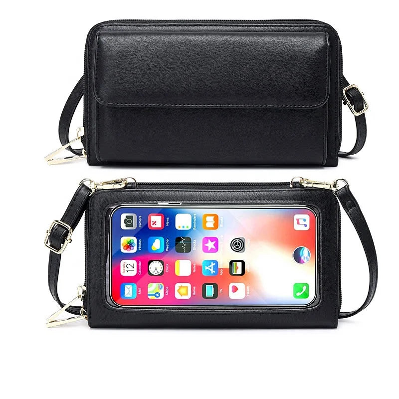 2023 New Ladies Touch Screen Phone Purse Bags Fashion Crossbody Leather Wallets for Women Multi-functional Shoulder Wallet Women