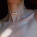 INS Girl Rhinestone Diamond Pink Gem Pendant Chocker Necklace MegaBDM