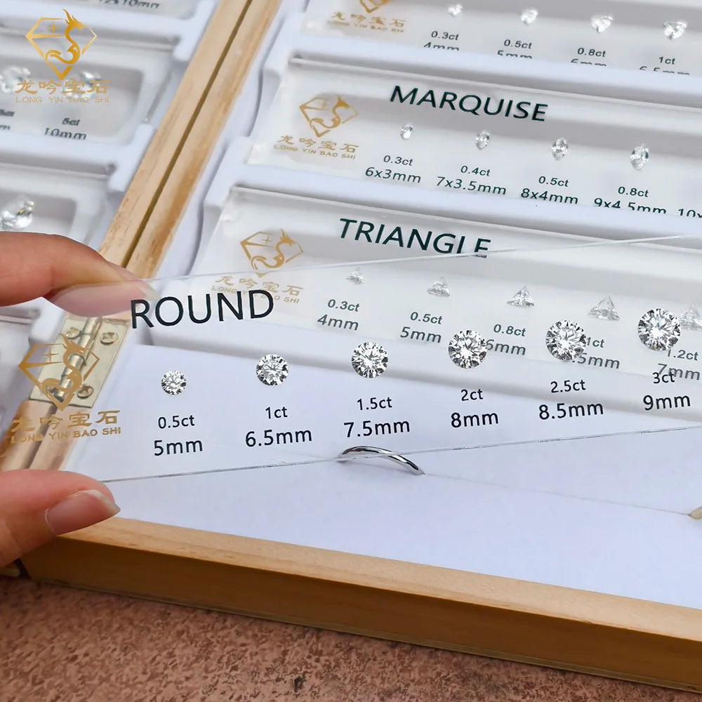 Jewelry Gemstone Carat Weight Gem Sizer Template Tool 5A Cubic Zirconia Ring Carat Size Comparison Chart 11 Shapes Gem Chart