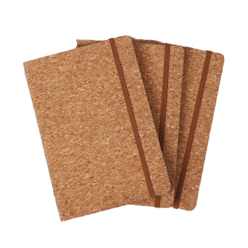 Graphic Affirmation Hardback Foil Print Cork Journal with Elastic Band and Ribbon