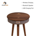 Smart 10w Speaker 2 Speakers Blue Tooth Connected Music Player MDF Top 3 Legs Coffee Table With 15w Fast Wireless Charging