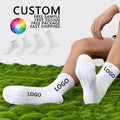 Custom Unisex Striped Embroidered Sports Compression Cotton Socks Bottom Body Letter Athletic Running Ankle Crew Oem Designer