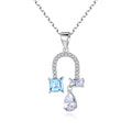 CZCITY Topaz Color Natural Stone Necklace Pendant Girls Chain Necklace S925 Pendants & Charms
