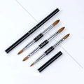 2026 Professional Double Head 100% Pure Kolinsky Hair SeeJoy Metal Handle 18cm Acrylic Nail Art Brush Crimped Ferrule Nails