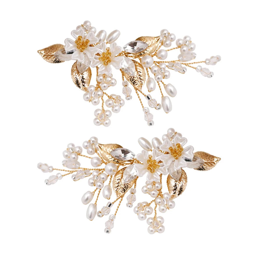 Removable Shoe Clip Bridal Shoes Accessories Rhinestone Pearl Wedding High Heel Shoes Embellishment