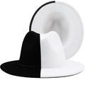 New 7 Colors Fashion Hats for Men Women Half Half Two Tone Color Stitched Fedora Hat Gentleman Panama Trilby Jazz Hat