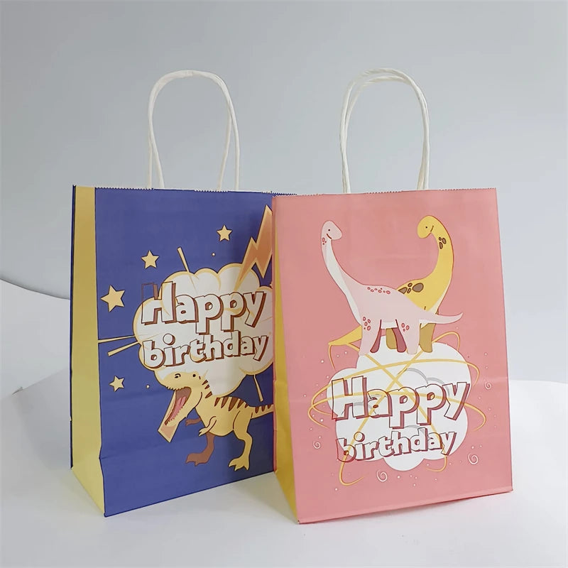 KUAIMA 22*11*27cm Cartoon Printed Gift Shopping Kraft Paper Bag Bolsas Papel Kraft Wedding Gift Packaging Paper Bag